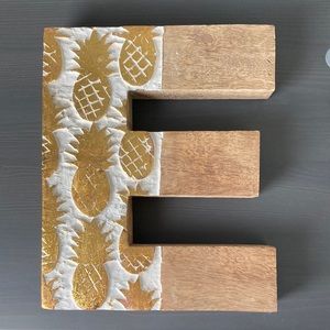 E Wooden Sign